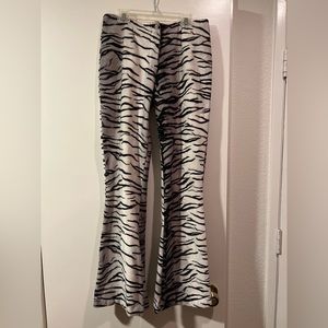 Vintage Privilege Paris faux Zebra fur low rise bell bottoms